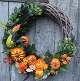 Dynie jesienna dekoracja / wianek na drzwi śr.46cm  