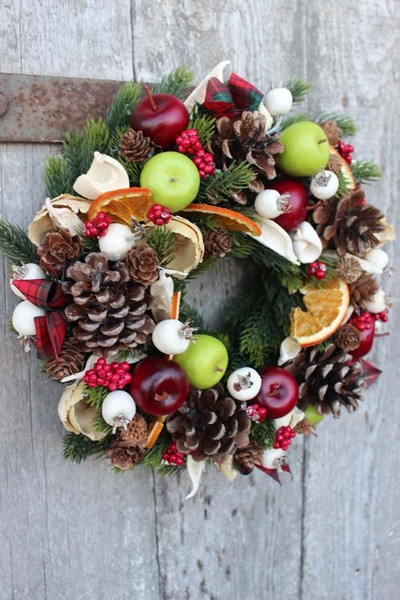 Jabuszka, świąteczny wianek / dekoracja, śr.27cm