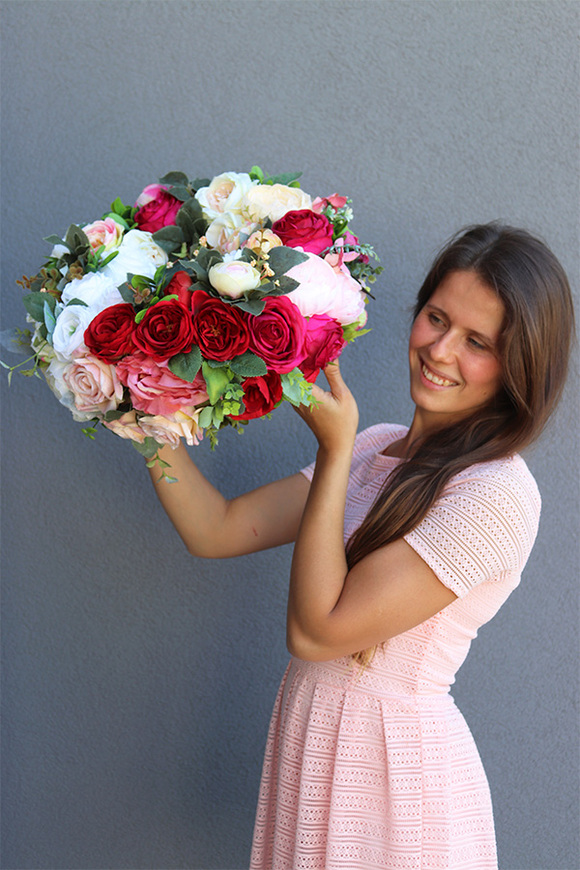 dwustronny gęsty wianek, Caryca Katarzyna, śr.35cm 