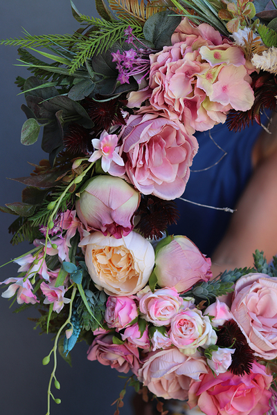 Bogactwo Natury Elegance 2, elegancki różowy wianek, śr.45cm