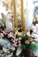 Golden Deer Premium, świąteczna kompozycja / stroik w złotym naczyniu, wys.51cm