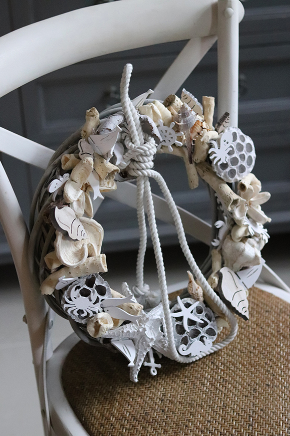 marynistyczny wianek na drzwi, Jurata, śr.34cm 