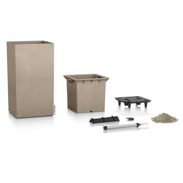 Canto Stone Kolumna, elegancka donica z nawadnianiem, beż, wym.56x30cm