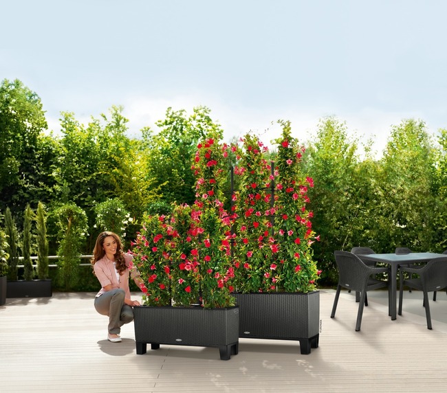 Trio Cottage, donica z nawadnianiem, rattan, granit, dł.130cm