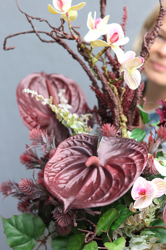 bukiet nagrobny z anturium