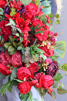 czerwona kompozycja nagrobna, Big Laos Augustina, wys.105x65x50cm  