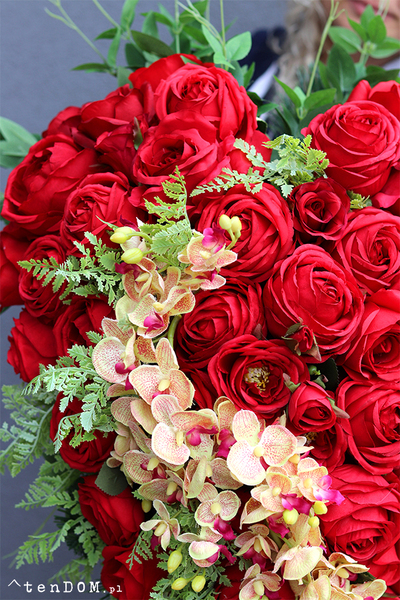 duża wiązanka nagrobna, Różane Serce 2, dł.72cm