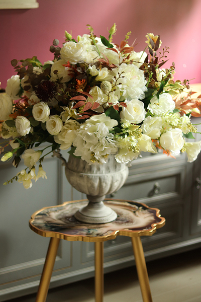 elegancka kompozycja Palazzo Marsylia, w metalowym pucharze, wys.67cm