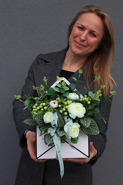 box - koperta z kwiatami, Milla, wym.30x20x6.5cm 