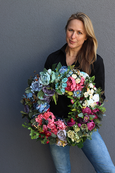 Caryca Katarzyna Lux, duży wianek na drzwi, śr.55cm 