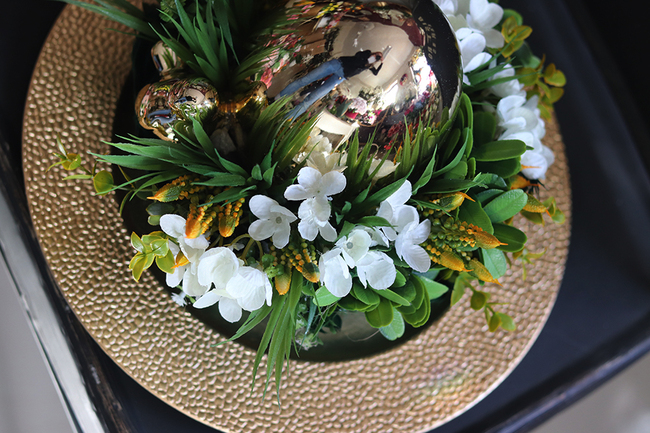 Pióra Glamour, Złoto, wielkanocny stroik, śr. 28/30cm