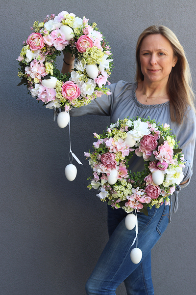 Reja, elegancki wielkanocny wianek z jajeczkami, śr.40cm 