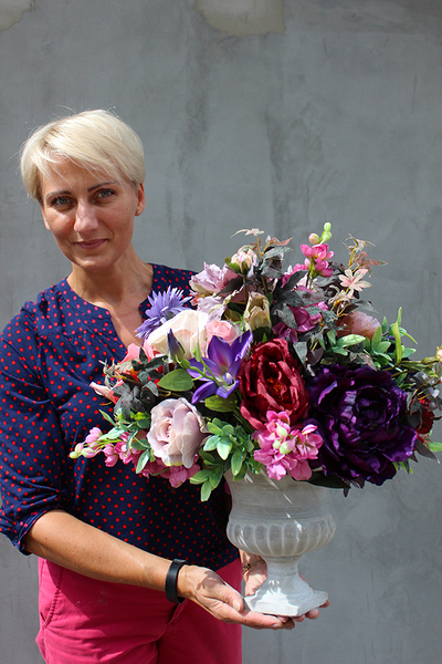 kompozycja kwiatowa / bukiet England nr6, wys.50cm,śr.36cm