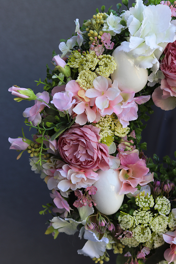 Reja, elegancki wielkanocny wianek z jajeczkami, śr.40cm 