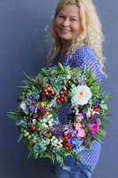 barwny wianek Biały Kwiat Fruito, śr.38cm