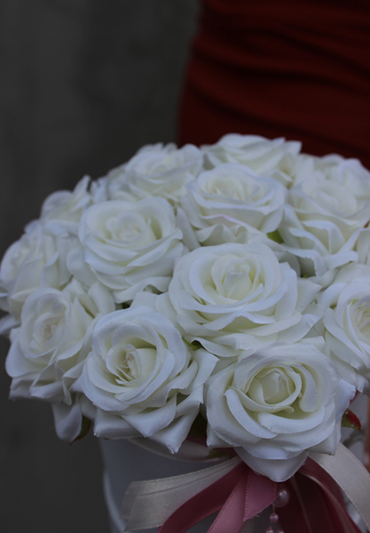 bukiet / Flowerbox / kompozycja Wedding, wys.18cm