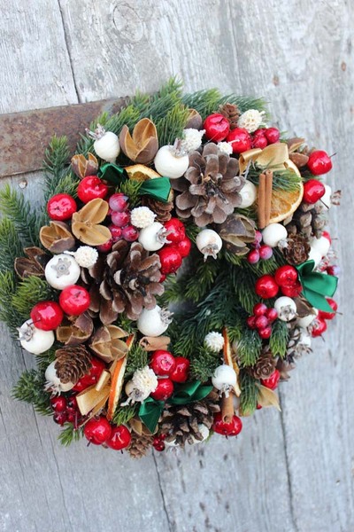 bożonarodzeniowy wianek / dekoracja Pomarańcze, śr.27cm  