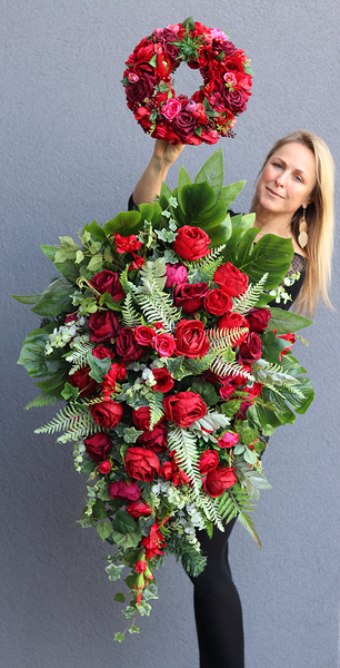 dekoracja nagrobna / wiązanka Perona, dł.107cm
