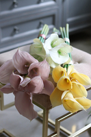 bukiet sztucznych kwiatów, Kalla Pink, 10 szt, dł.74cm