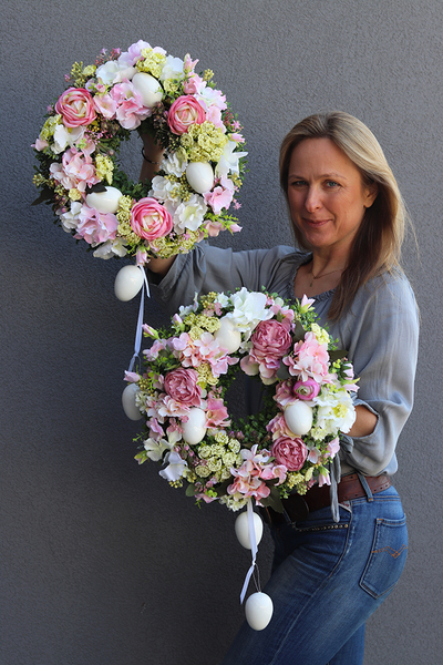 Reja, elegancki wielkanocny wianek z jajeczkami, śr.40cm 