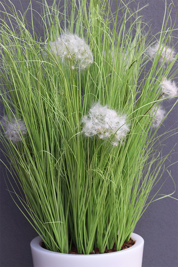 Dandelion Light 2, trawa w podświetlanej donicy z dmuchawcami, wys. 190cm