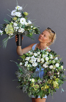 Zielona Przystań, bogaty bukiet nagrobny, śr.56cm