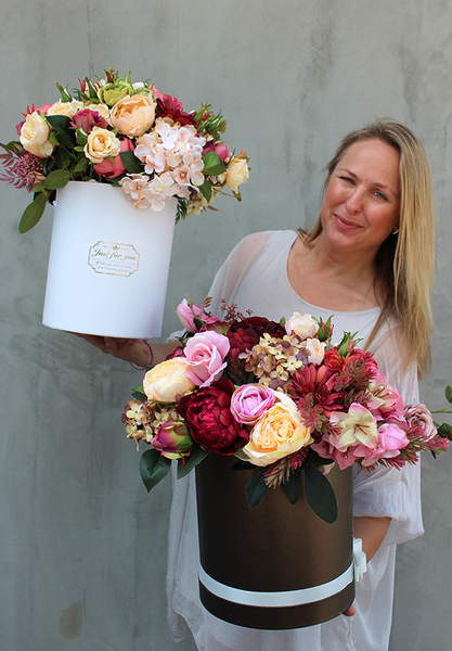 Beatrycze flowerbox, kompozycja kwiatowa, wys.43cm