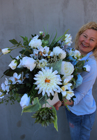 Marlo kompozycja kwiatowa w ceramicznym naczyniu, wys.46cm