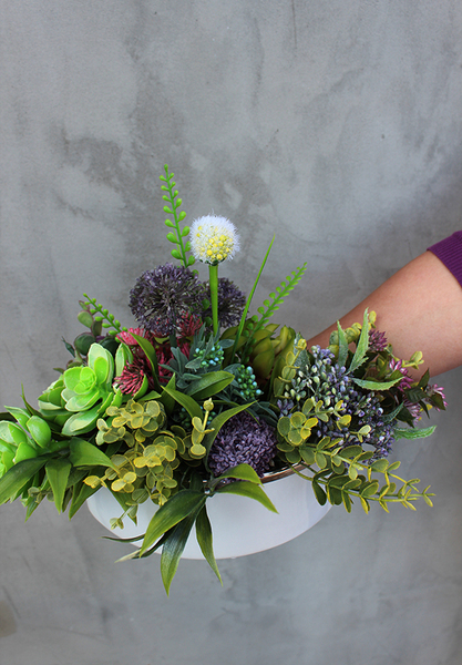 Sukulenty Small Design w okrągłej donicy, wys.22cm