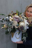 Złote Serce, box świąteczny / stroik, wys.44cm 