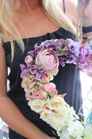 walentynkowe Serce Rainbow - dekoracja kwiatowa na wiklinowym spodzie,wys.44cm,szer. 38cm