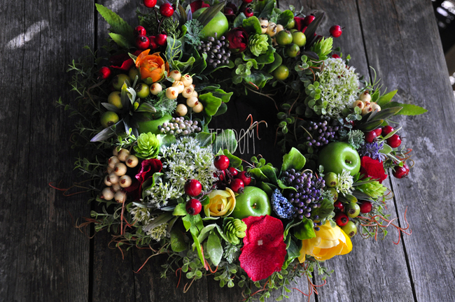 jesienny wianek Pani Jesień, śr.36cm  