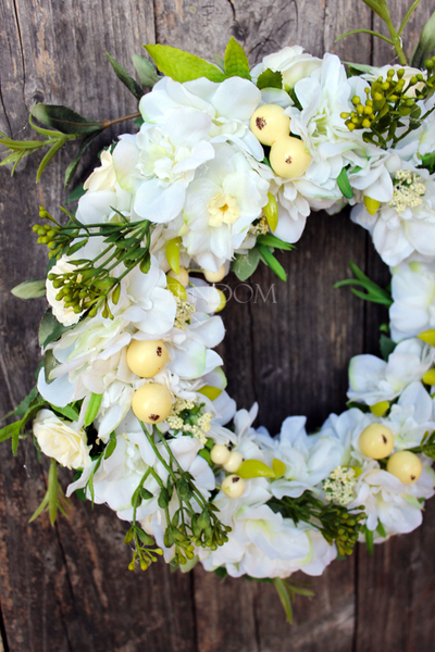 wianek dekoracyjny Komunijny Biel, śr.28cm