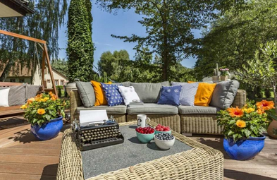 okrągła kobaltowa donica, Viet, wym.28x16cm