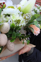 Ecru kompozycja wielkanocna, wys. 20 cm, dł. kompozycji 