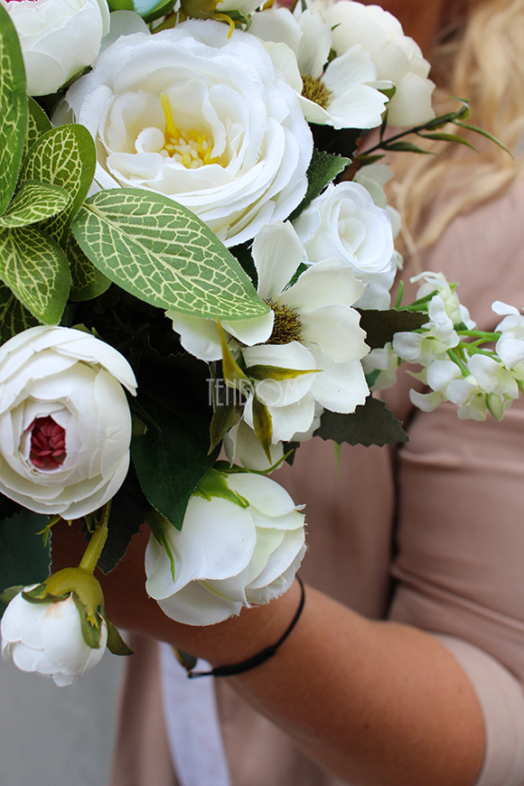 bukiet / kwiatowa kompozycja Niebieski Ptak, wys.25cm