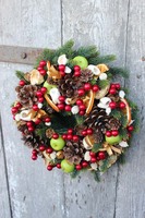 Karminowe Kulki, świąteczny wianek / dekoracja, śr.27cm