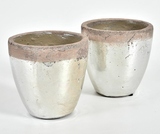 Deluxe, srebrna donica/osłonka, kpl.2szt, wym.13x14cm