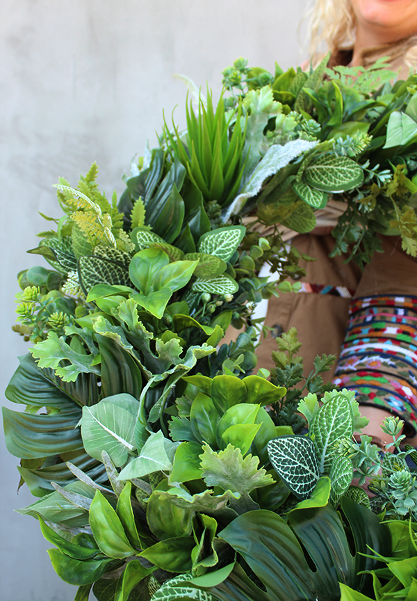 bardzo duży zielony wianek na drzwi, Jungle, śr.70cm