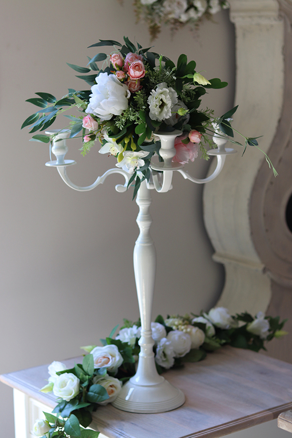 Inca, elegancki biały świecznik, wys.66cm