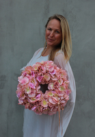 Elegancka Hortensja, wianek na drzwi, śr.35cm