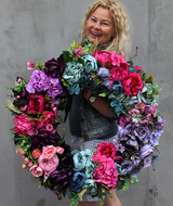 Caryca Katarzyna Pink&Violet, bardzo duży wianek na drzwi, śr.72cm 
