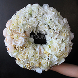 biało-kremowy wianek Biel Exclusive, śr.43cm 