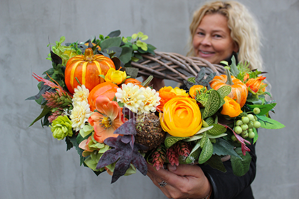 Dynie jesienna dekoracja / wianek na drzwi śr.46cm  