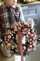 Słodkie Boże Narodzenie, świąteczny wianek na drzwi stroik na stół, śr.30cm