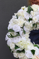 bardzo duży wianek / wieniec na drzwi w bieli, Mera, śr.50cm  