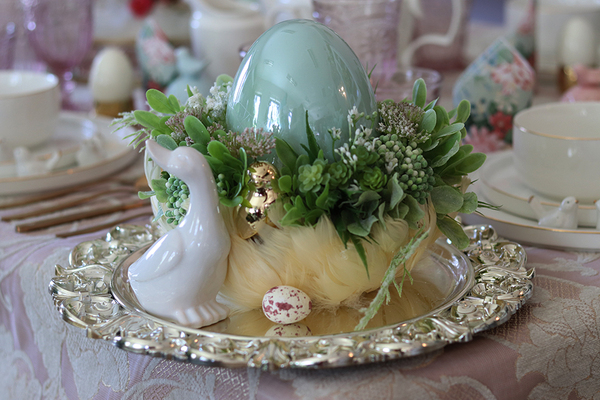 Pióra Glamour, Turkus, wielkanocny stroik, śr. 29/30cm