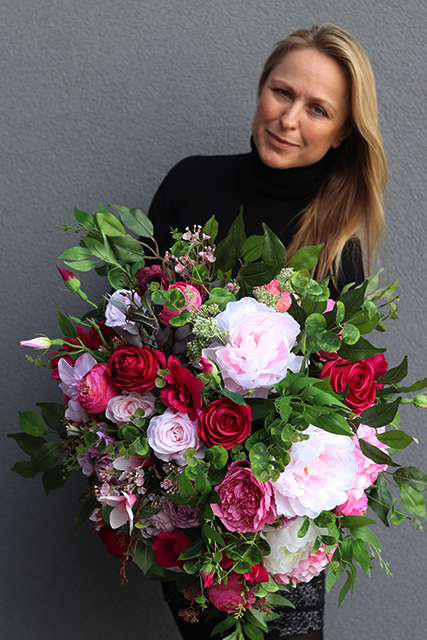 Janina Fuksja, kwiatowa kompozycja nagrobna, wym.50x60cm 