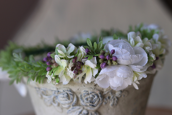 Malvina, kwiatowy wianek na głowę, rozmiar uniwersalny