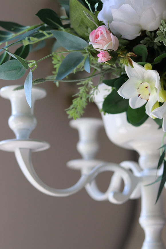 Inca, elegancki biały świecznik, wys.66cm